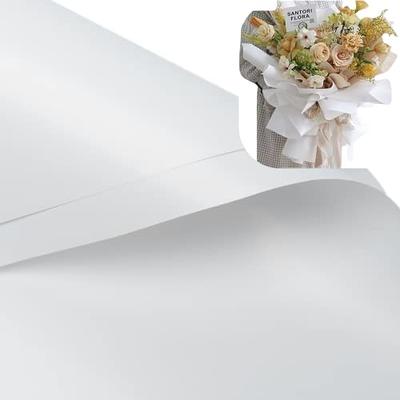 Double Sided Color Flower Wrapping Paper White+Gold 22.8x22.8 Waterproof  20 Pack
