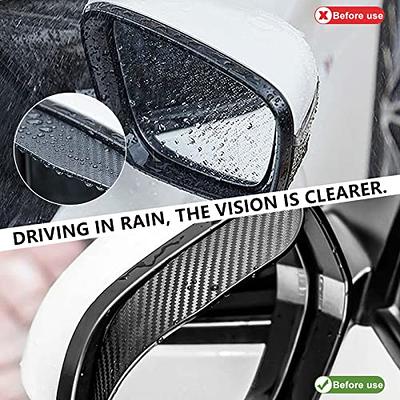 2 PCS Car Rear View Mirror Rain Visor Guard, Waterproof Carbon Fiber Car  Side Mirror Rain Eyebrow, Universal for Most Car, Truck, SUV (Black)