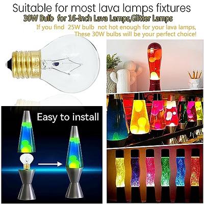 Lava Lamp Bulb 30W, The Lava Original Replacement Bulbs for 16-Inch Lava  Lamps,Glitter Lamps,6 Pack - Yahoo Shopping