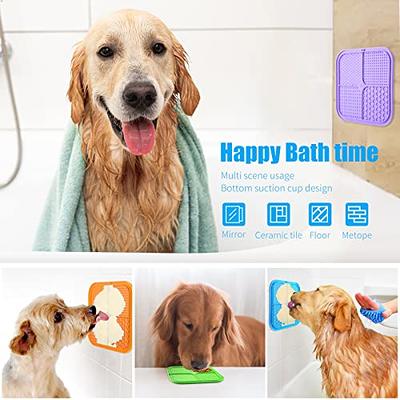 Dog Licking Mat for Anxiety Peanut Butter Slow Feeder Dog Bowls Dog Licking  Pad with Strong Suction to Wall for Pet Bathing,Grooming,and Dog Training