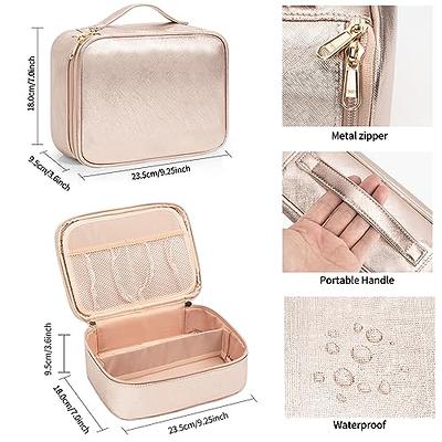 OCHEAL Clear Makeup Bag, Portable Storage Organizer Cosmetic Travel Bag  Cute Pouch For Women and Girls Cosmetics Bags with Divider Brush