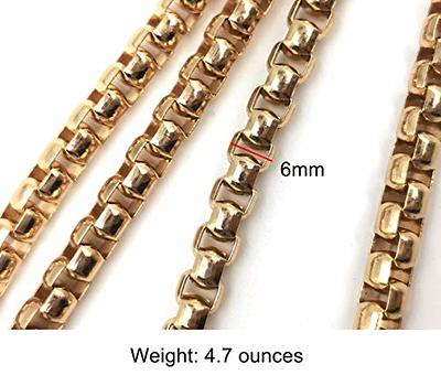 WEICHUAN 47 DIY Iron Flat Chain Strap Handbag Chains Accessories Purse Straps Shoulder Cross Body Replacement Straps, with Metal Buckles (Gold)