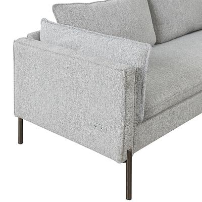 Linen Fabric Loveseat High Resilience Sofa Couch with 2 Bolster