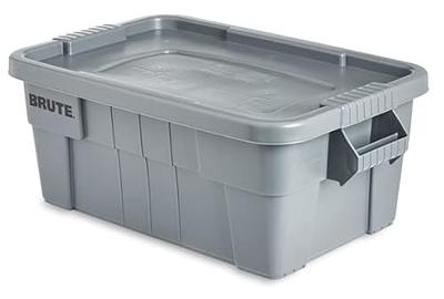 Rubbermaid Commercial Products BRUTE Tote Storage Bin with Lid, 14-Gallon,  Gray, Rugged/Reusable Boxes for Moving/Camping/Garage/Basement Storage,  Pack of 6 - Yahoo Shopping