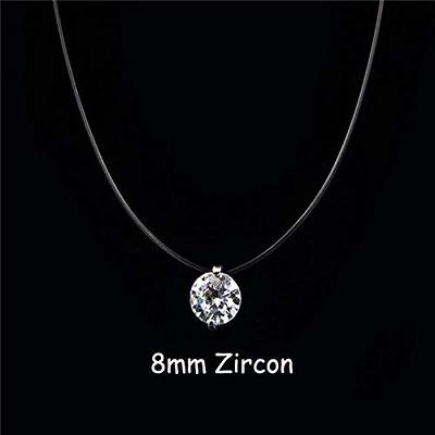 Cheap Invisible Crystal Rhinestone Pendant Necklace Women Transparent  Fishing Line Chokrse