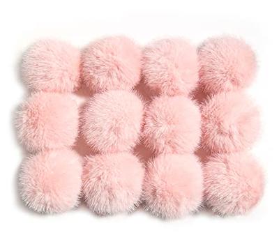 12Pcs Faux Fur Pom Poms for Hats, Fluffy Soft Fur Poms Balls, White