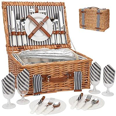 Rattan Picnic Basket Design Lunch Box with Zipper Closure