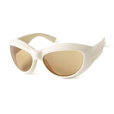 SORVINO Futuristic Oval Sunglasses for Women Men Fashion Oversized Wrap  Around Glasses Beige Pink Shades - Yahoo Shopping