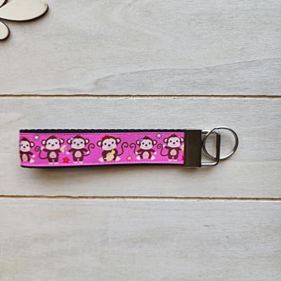 Cat Key Fob Strap - Cute Cat Faces - Keychain - Key Wristlet - 1 x