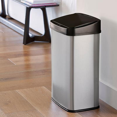 Qualiazero 13.2 Gallon Trash Can, Rectangular Step On Kitchen Trash Can,  White - Yahoo Shopping