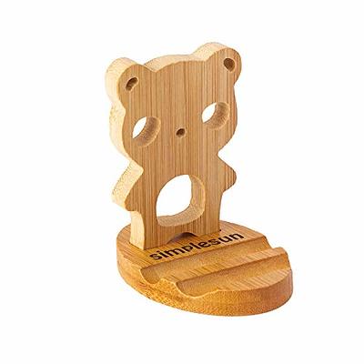 Cell Phone Stand for Desk Wood, Wooden Mobile Phone Holder, Portable  Desktop Smartphone Stand, Universal Cell Phone Holder