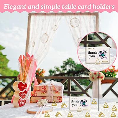 60 Pieces Place Card Holder Wedding Table Number Holder Triangle Shape  Table Card Holder Photo Picture Holder Stand Clip for Wedding Party Baby  Shower, Suitable for Small Card (Gold) - Yahoo Shopping