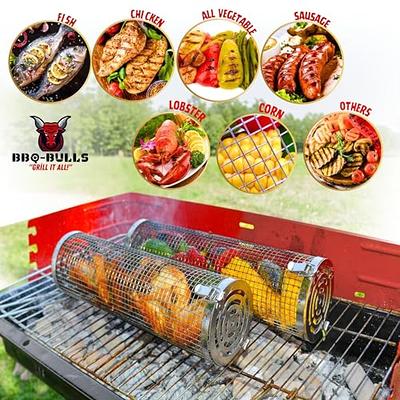 1PC/2PCS Wooden Handle Barbecue Cage Camping Meat and Vegetable