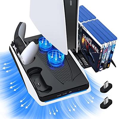 PSVR 2 & PS5 Charging Station with Cooling Fan, JDGPOKOO PSVR2 Stand with  PS VR2 & PS5 Controller Charging Dock, PS5 VR2 Charging Display Stand for