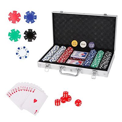  Ace Casino Poker Chip Set in Aluminum Carry Case - Holo Inlay  Heavyweight 14-Gram Casino Quality Poker Chips - With Dice and Playing  Cards - Heavy-Duty Protection - Locking Portable Case (