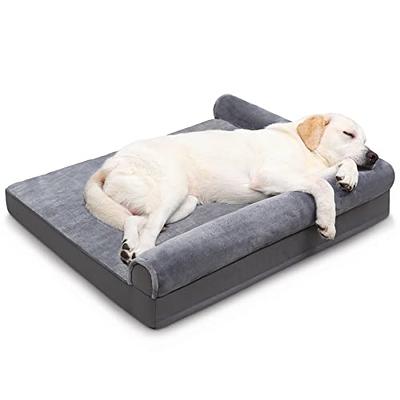 Dog Bed For Extra Large Dogs, Memory Foam Orthopedic L-Shape Dog Beds With  Removable Washable Cover, Cozy Plush Dog Sofa, Pet Bed With Waterproof