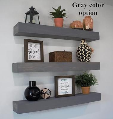 Floating Shelves Wall Mounted with Storage Basket and Protective Guards,Bathroom  Shelves Over Toilet,Rustic Wood Shelves for Bedroom,Living  Room,Kitchen,Wall Decor,Plants,Books-Black - Yahoo Shopping