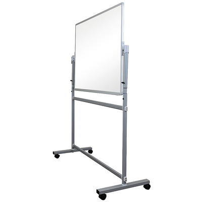 Luxor Mobile Double Sided Magnetic Whiteboard 96x40,White board and Silver  Frame