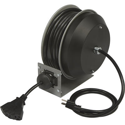 Retractable Extension Cord Reel, 12/3 AWG SJTOW Cord with Grounded