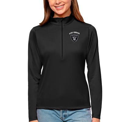 Women's Antigua Black Indianapolis Colts Throwback Logo Tribute Half-Zip  Pullover Top