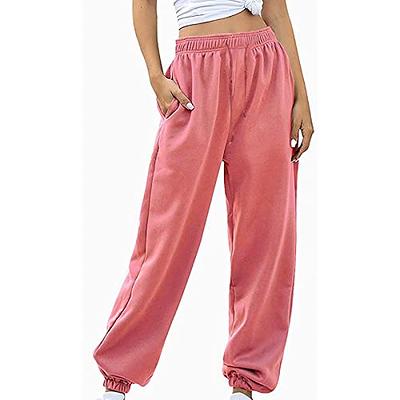 Casual Women Trousers Y2K Parachute Pants Clothing Pink High Waist