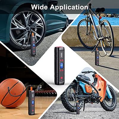 6000mah Mini Electric Air Pump, Portable Air Compressor Cordless Tire  Inflator 150psi With Digital Lcd Display, Electric Bike Pump With Led Light  For