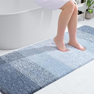 OLANLY Luxury Bathroom Rug Mat 70x24, Extra Soft and Absorbent Microfiber Bath  Rugs, Non-Slip Plush Shaggy Bath Carpet Runner, Machine Wash Dry, Bath Mats  for Bathroom Floor, Tub and Shower, Blue 