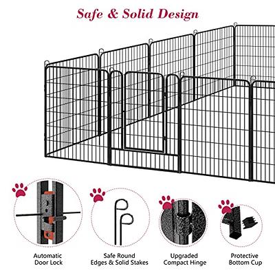 PawGiant Dog Fence Playpen 24”/32”/40” Indoor Outdoor for  Small/Medium/Large Dogs, Metal Pet Puppy Cat Exercise Fencing Gate Crate  Cage Outside RV