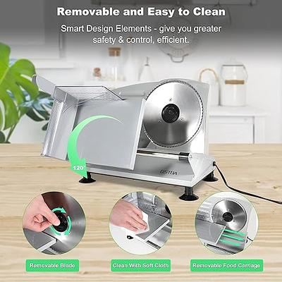 Meat Slicer Electric Deli Food Slicer, Stainless Steel Blade And Food  Carriage, Adjustable Thickness Food Slicer Machine For Meat, Cheese,  Bread(150W)