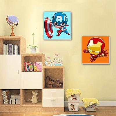 xackcme 2 Pack Cartoon Paint by Number for Kids with Wooden Frame-Cartoon  Paint by Numbers for Kids Ages 4-8-12,Easy Paint with Numbers DIY Acrylic  Oil Painting Kits for Home Wall Decor(8X8inch) 
