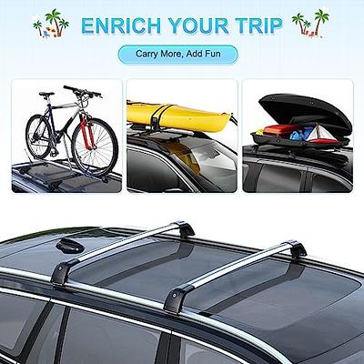 TeqHome Universal Roof Rack Cross Bars, 48 Upgraded Adjustable Aluminum  Alloy Car Roof Rack Crossbars, Heavy Duty Luggage Rack for Cars without  Rails