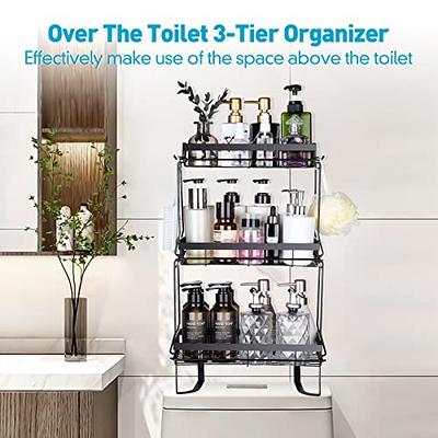 Kalrin 4-Tier Over-The-Toilet Storage Rack, Adjustable Shelf and Basket,  Freestanding Bathroom Organizer Shelf for All Rooms, Space-Saving Bathroom