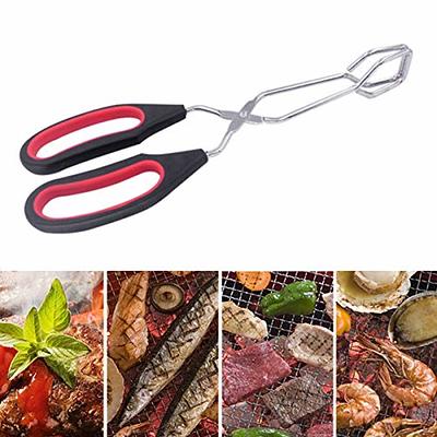 1pc Silicone Food Tongs, Simple Cooking Tongs With Slotted Silicone Tips  For Kitchen, Baking