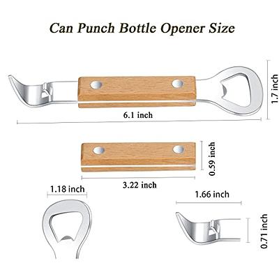 2Pcs Wooden Handle Stainless Steel Manual Can Opener Canned Knife Tin  Bottle USA
