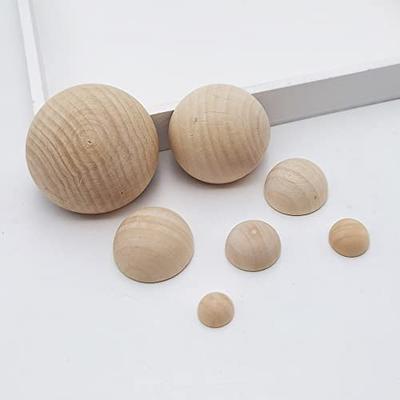 200 Pack Unfinished Split Wood Balls Natural Half Wood Ball Crafts