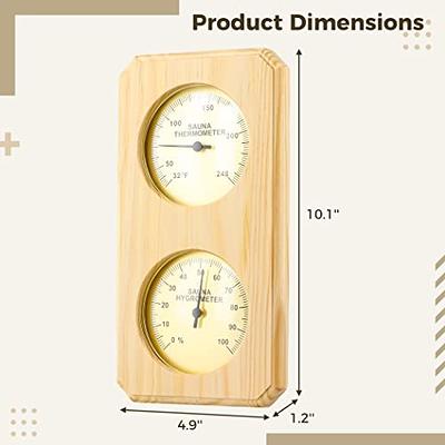 Wall Hanging Wooden Round Sauna Thermometer and Hygrometer