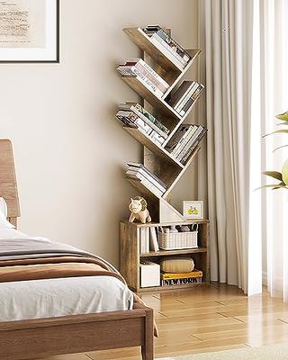 SUNMORY 6 Tier Tree Bookshelf, Small Bookcase with Storage Cabinet, Modern  Tall Narrow Bookshelves Organizer, Floor Standing Book Shelf for Bedroom/Living  Room/Home Office/Corner, Rustic Brown - Yahoo Shopping