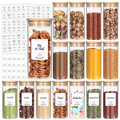 STARSIDE 6 oz Glass Jars with Bamboo Lids,Set of 15 Empty Spice Jars with  Labels,Glass Spice Containers,Airtight Food Storage Container,Borosilicate  Glass Canisters Sets - Yahoo Shopping