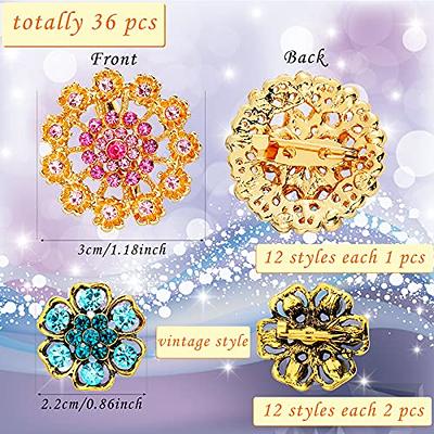 36 Pieces Brooches Jewelry for Women Mixed Color Rhinestone Flower Brooches  Bulk Decorative Pins Costume Jewelry Pins Crystal Vintage Lapel Pins  Wedding Bouquet Broaches Kit Crafts - Yahoo Shopping