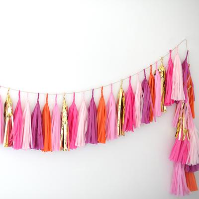 Orange Sherbet, Pink & Gold Paper Tassel Garland  Birthday Fringe  Bachelorette Party Decor - Yahoo Shopping