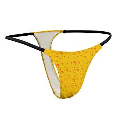Yellow Cheese G String Thong for Women Print T-Back Underwear