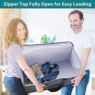 Moving Boxes Heavy Duty Moving Bags with Strong Zippers and Handles  Collapsible Moving Supplies, Storage Totes for Packing & Moving Storing  93L