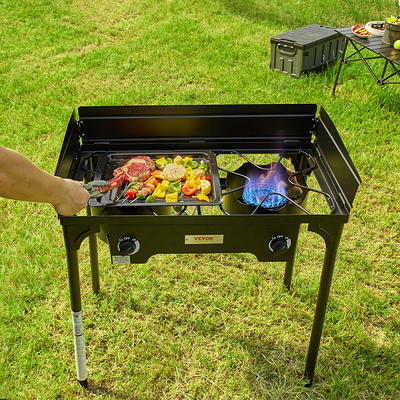 Portable Propane Gas Stove DOUBLE 2 Burner CAMPING TAIL GATE Tailgatin –  XtremepowerUS