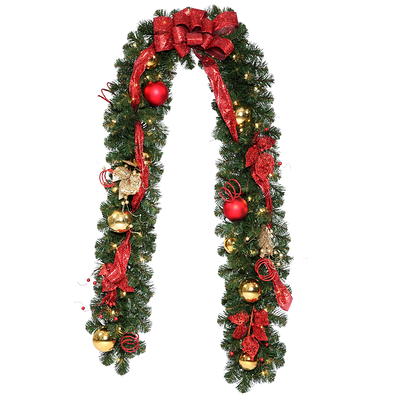 Nearly Natural 3' Holiday Christmas Geometric Diamond Wreath with Pinecones and 50 Warm White LED Lights