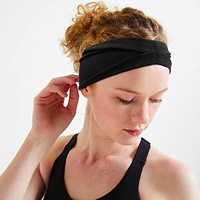 Workout Headbands For Women Running Sports - Wide Sweat Band Yoga Gym  Accessories Elastic Head Band Sweatband 4 Pack