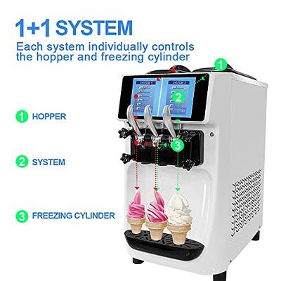 BENTISM Commercial Ice Cream Maker Soft Ice Cream Machine Single Flavor  Countertop