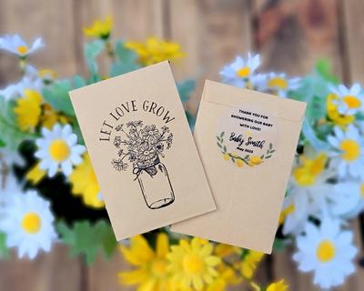 Baby in Bloom, Custom Personalized Baby Shower Seed Packet Favors