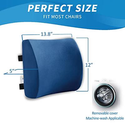 Lumbar Support Pillow for Office Chair Back Support Pillow for Car,  Computer, Gaming Chair, Recliner Memory Foam Back Cushion for Back Pain  Relief Improve Posture, Double Adjustable Straps 