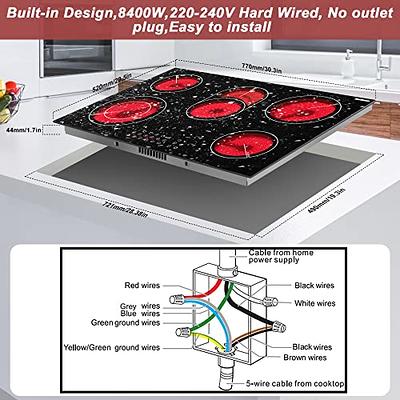 Karinear 30 Inch 4 Burners Drop-in Electric Ceramic Cooktop