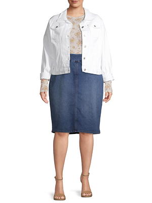 Alivia Ford Women's Plus Size Pull-On Denim Skirt - Yahoo Shopping